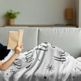 thumbnail image 3 of White Soft Flannel Fleece Blanket, Christmas Cheer Typographic Image with It's the Most Wonderful Time of the Year, Cozy Plush for Indoor and Outdoor Use, 60" x 80", Black and White, by Ambesonne, 3 of 5