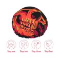 thumbnail image 5 of KLL Skull And Flag Usa Pattern Shower Cap & Bath Cap for Women,Reversible Oversized Waterproof Shower Caps for all Hair Lengths,Elastic Reusable Bathing Hair Cap, 5 of 6