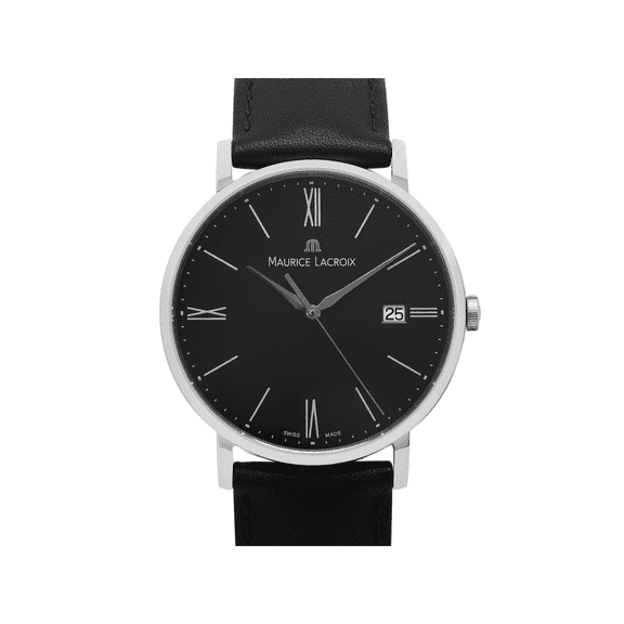 Maurice Lacroix Eliros 38mm Steel Black Dial Quartz Mens Watch EL1087-SS001-310
