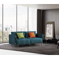 thumbnail image 3 of LaMuseCybèle 76.3 inch Sofa Couch, Fabric Loveseats Couch with 2 Side Pockets, Deep Seat Sofa for Living Room, Bedroom, Apartment, Movable Back (Green), 3 of 6
