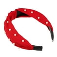 thumbnail image 7 of Unique Bargains 1 Pcs Hairband for Women Satin Knotted Pearl Headband Red 1.1 Inch Wide, 7 of 7