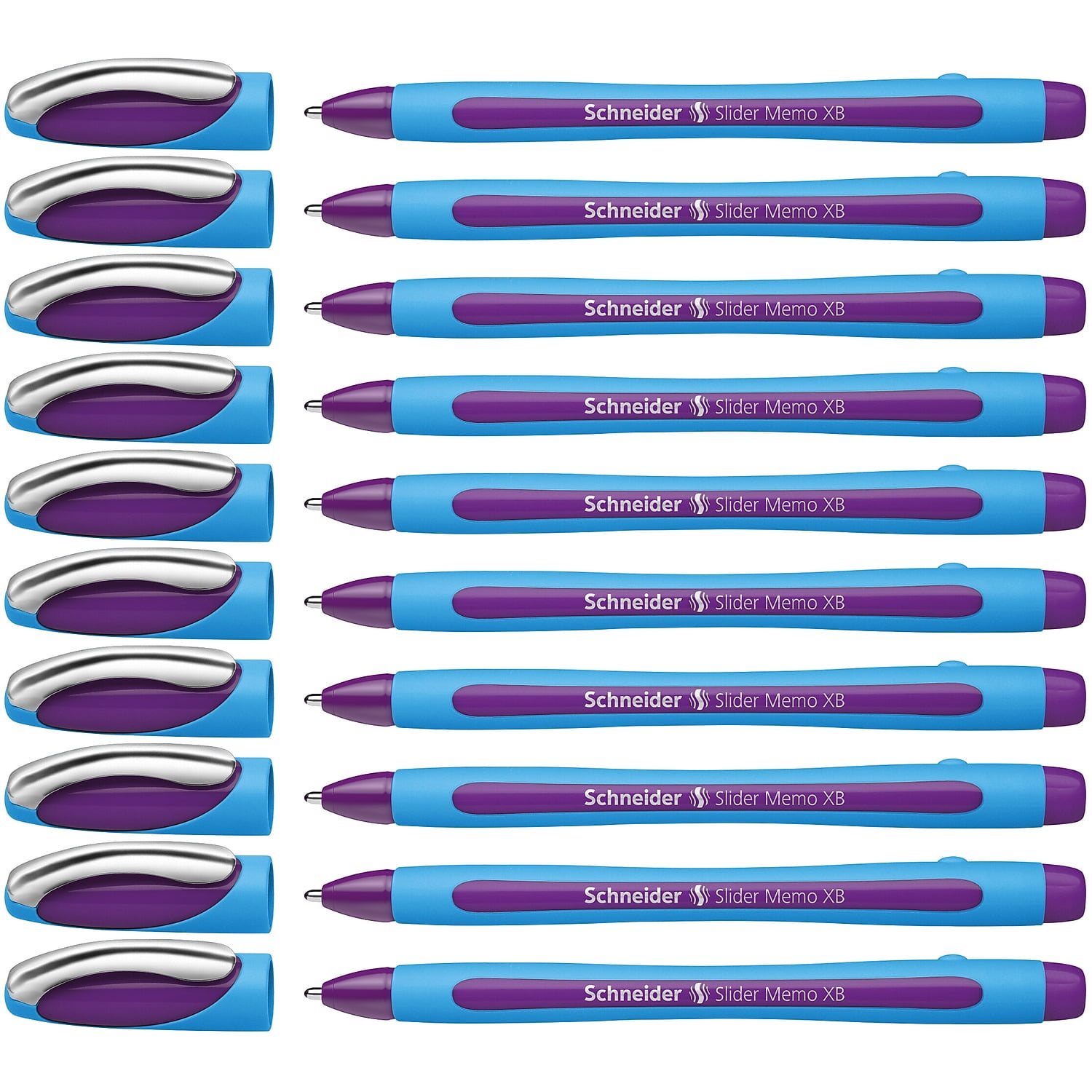 Schneider Slider Memo XB Ballpoint Pen, 1.4 mm, Violet Ink, Box of 10 Pens