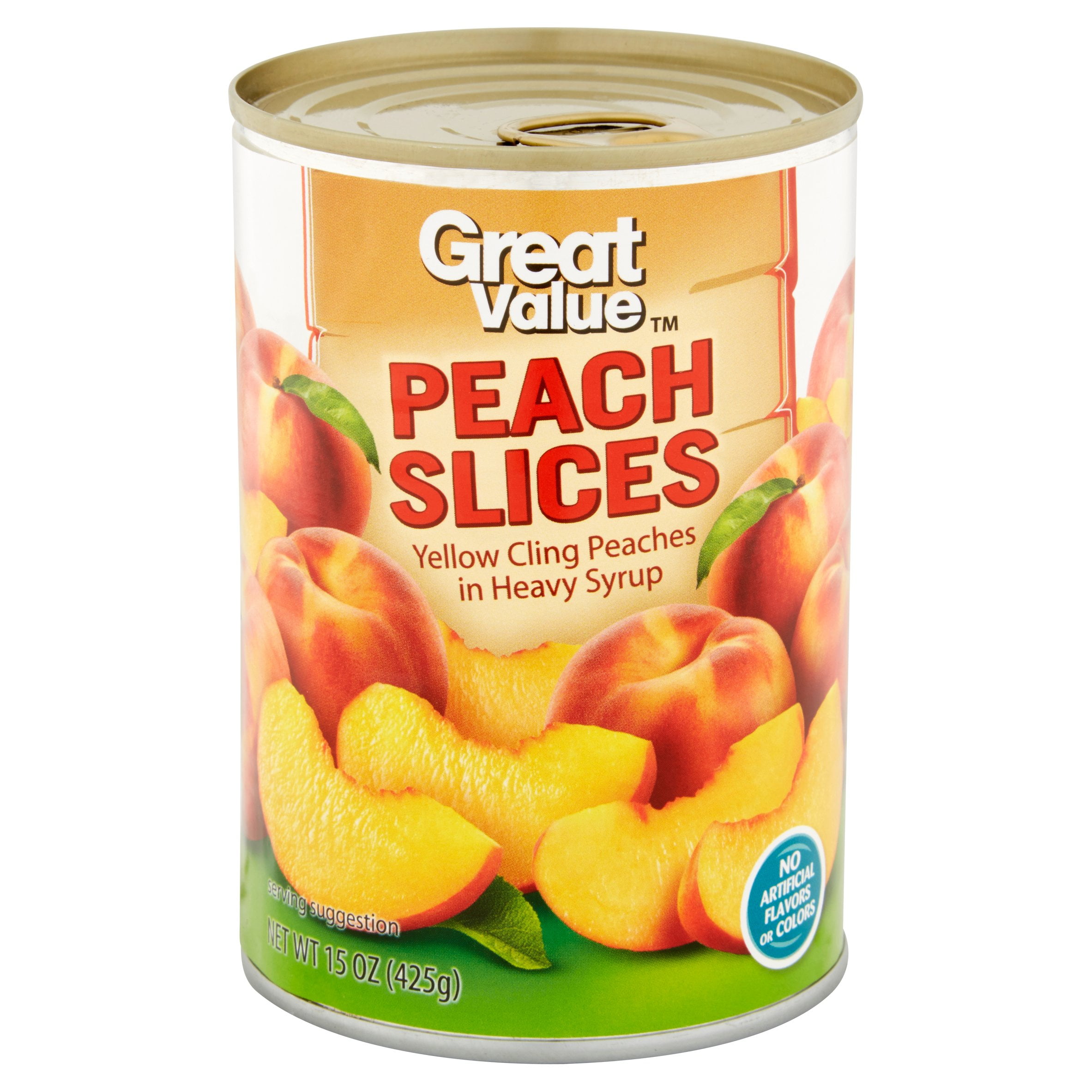 (4 pack) Great Value Sliced Peaches, 15.25 oz Can