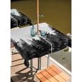 thumbnail image 2 of Square Outdoor Tablecloth with Umbrella Hole Black Mist Forest Outside Table Cloth Waterproof Patio Table Cover Retro Country Watercolor Tree Scenery Zipper Tablecloths for Picnic Camping 54x54 Inch, 2 of 8