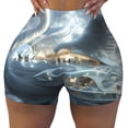thumbnail image 2 of Fotbe Fantasy Swan Yacht Design Shorts Sin Costuras – Shorts Deportivos de Cintura Alta para Mujer, Elásticos para Gimnasio, Yoga, Running o Ciclismo-Large, 2 of 8