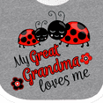 thumbnail image 4 of Inktastic My Great Grandma Loves Me with Cute Ladybugs Boys or Girls Baby Bib, 4 of 4