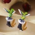 thumbnail image 4 of SUSHANG Hummingbird Three-Dimensional Earrings Hummingbird Earrings Cute Earrings Female Cute Cartoon Pendant Earrings, 4 of 9