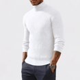 thumbnail image 4 of Domuza Men’s Turtleneck Sweater, Long‑Sleeve Stretch Ribbed Knitted Pullover Top, Slim‑Fit Basic Lightweight Casual Jumper for Fall & Winter, 4 of 6