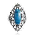 thumbnail image 1 of Heart Filigree Oval Turquoise .925 Silver Ring-10, 1 of 3