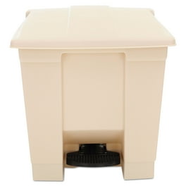 Indoor Utility Step-On Waste Container, Square, Plastic, 8gal, Beige Indoor Utility Step-On Waste Container, Square, Plastic, 8gal, Beige