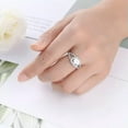 thumbnail image 2 of Round Cut Love Heart AAA CZ Band Women 925 Silver Wedding Ring Stylish Size 6-10, 2 of 5