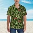 thumbnail image 2 of Sigee Green Cacti And Red Chili for Men’s Casual Beach Summer Shirts Funky Hawaiian Shirt for Men Hawaiian Shirts,3X-Large, 2 of 7