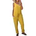 thumbnail image 1 of HBFAGFB Rompers for Women 2024 Spring and Summer Short Sleeved Wide Leg Pants Jumpsuit Yellow Size L, 1 of 4
