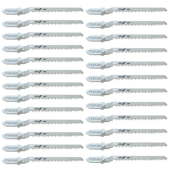 Toorise 25pcs 83mm Jig Saw Blade Set High Carbon Steel Assorted Saw Blades with T-shank Fast Cut Down Jigsaw Blade Jig Saw Cutter Accessories for Softwood Plywood Fiberboard
