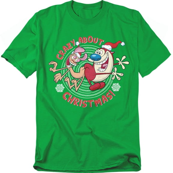 Ren & Stimpy T-Shirt Crazy About Christmas Unisex Graphic Tee For Men & Women