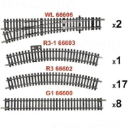 28 Pcs HO Scale Train Track Set, Metal Track Compatible with 1:87 Scene of Realistic Model of Train Accessories