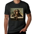 thumbnail image 2 of PIKWEEK Monkeys in the bathtub, fun gorillas, designed shirts, artistic displays, T-shirts, lover gifts, casual and breathable men, women, boys, girls, children Black, 2 of 4