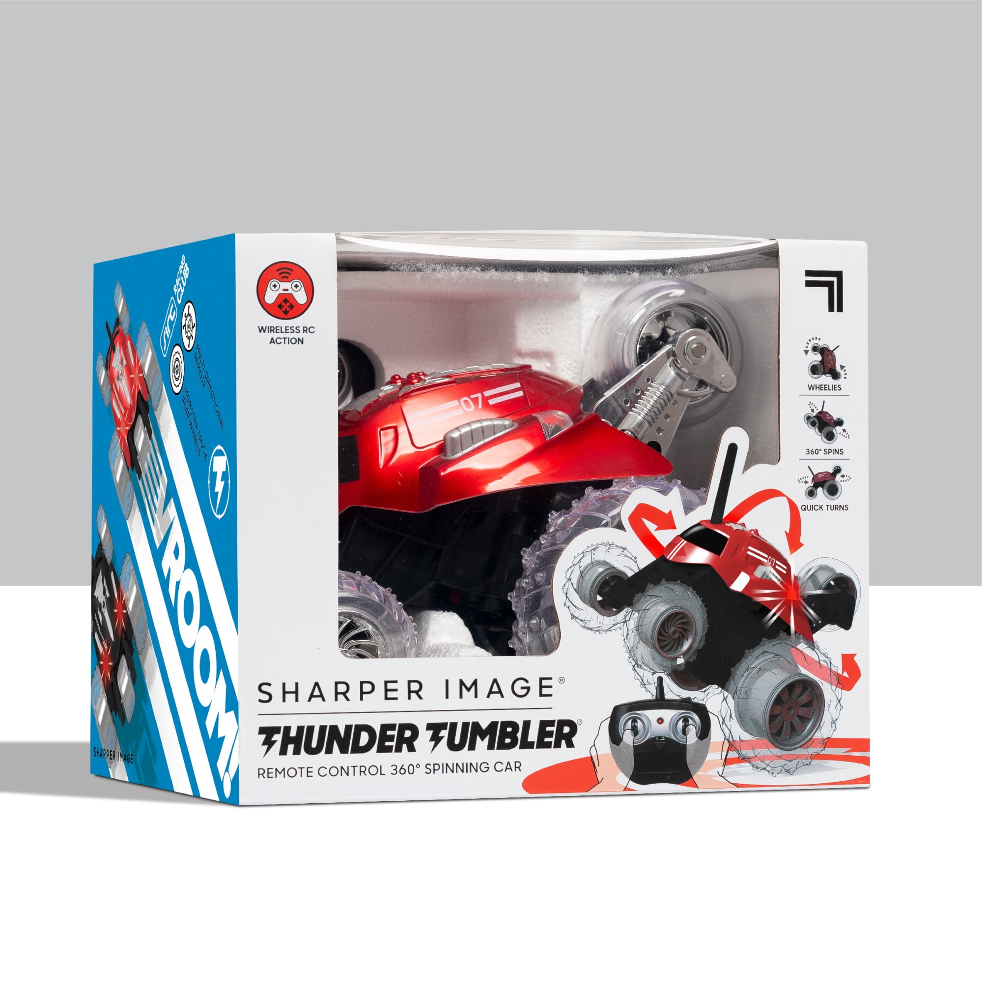 New Sharper Image Thunder Tumbler RC 360 Degree Spinning Car Remote Control 