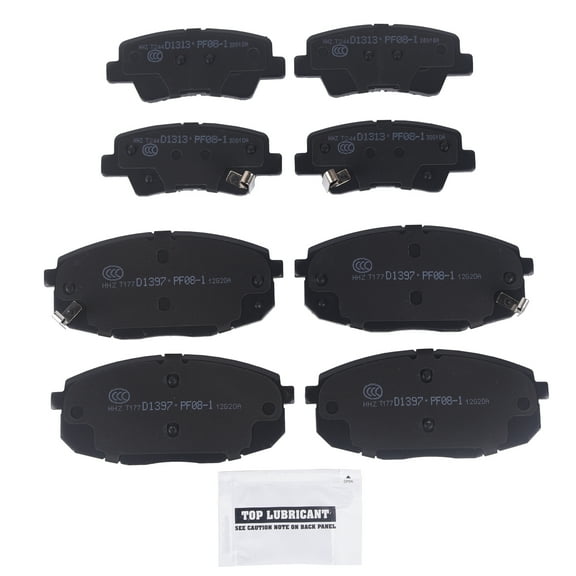TOPAZ 8PCS For 2014 2015 2016 Kia Soul Front and Rear Ceramic Brake Pads 1.6L 2.0L D1397   D1445