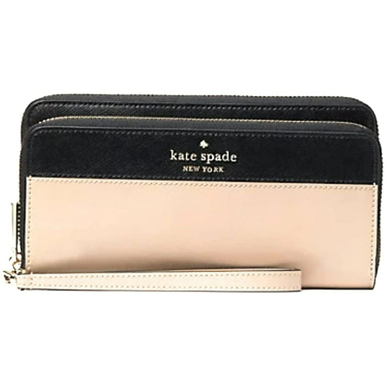 Kate Spade Staci Large Zip Around Continental Wallet White Black Multi