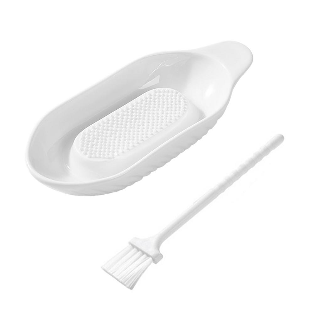 Julam Ceramic Garlic Grater Ceramic Grater Bowl with Brush Multipurpose