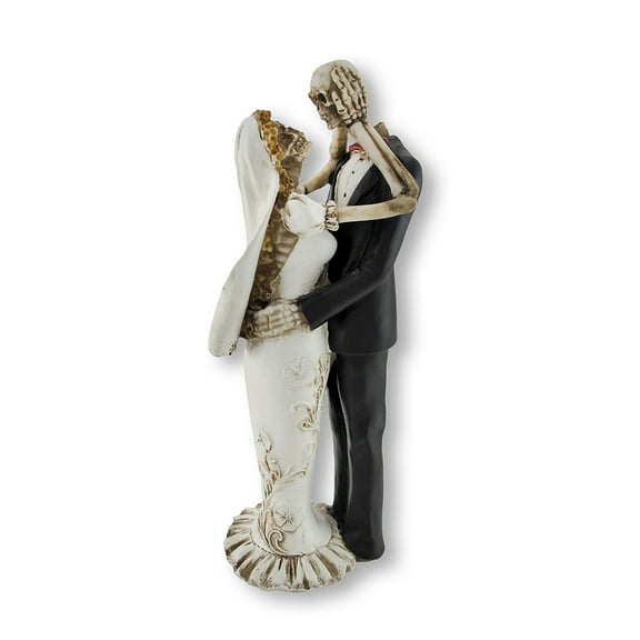 Zeckos Bride and Groom Skeletons Wedding Statue Cake Topper