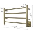 thumbnail image 6 of HEATGENE Towel Warmer 4 Bar Towel Dryer Wall-Mounted Plug-in Bath Towel Heater - Brushed Brass, 6 of 7