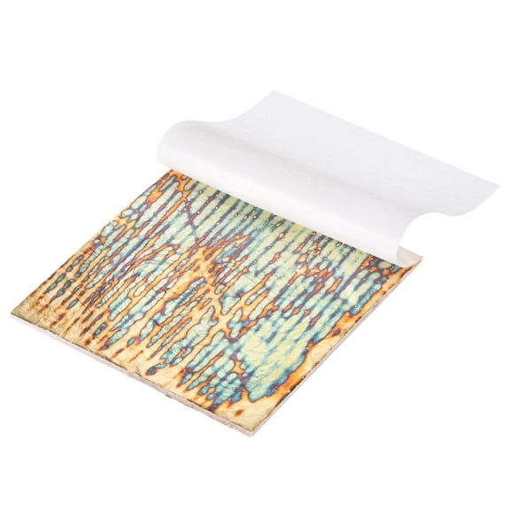 Uxcell 25 Pcs Gold Leaf Sheets 5.5" x 5.5" Imitation Gold Foil Sheets with Pattern for Crafts,Picture Frames,Nails and DIY Arts Decoration,Copper Streak Pattern