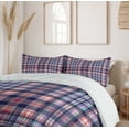 thumbnail image 6 of Ambesonne Checkered Duvet Cover Set, Pink and Blue Tones, 2-Calking, Navy Blue Pink, 6 of 6