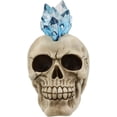 thumbnail image 2 of Ebros Colorful LED Light Mohawk Crystal Hair Cranium Skull Figurine 7" Long, 2 of 7