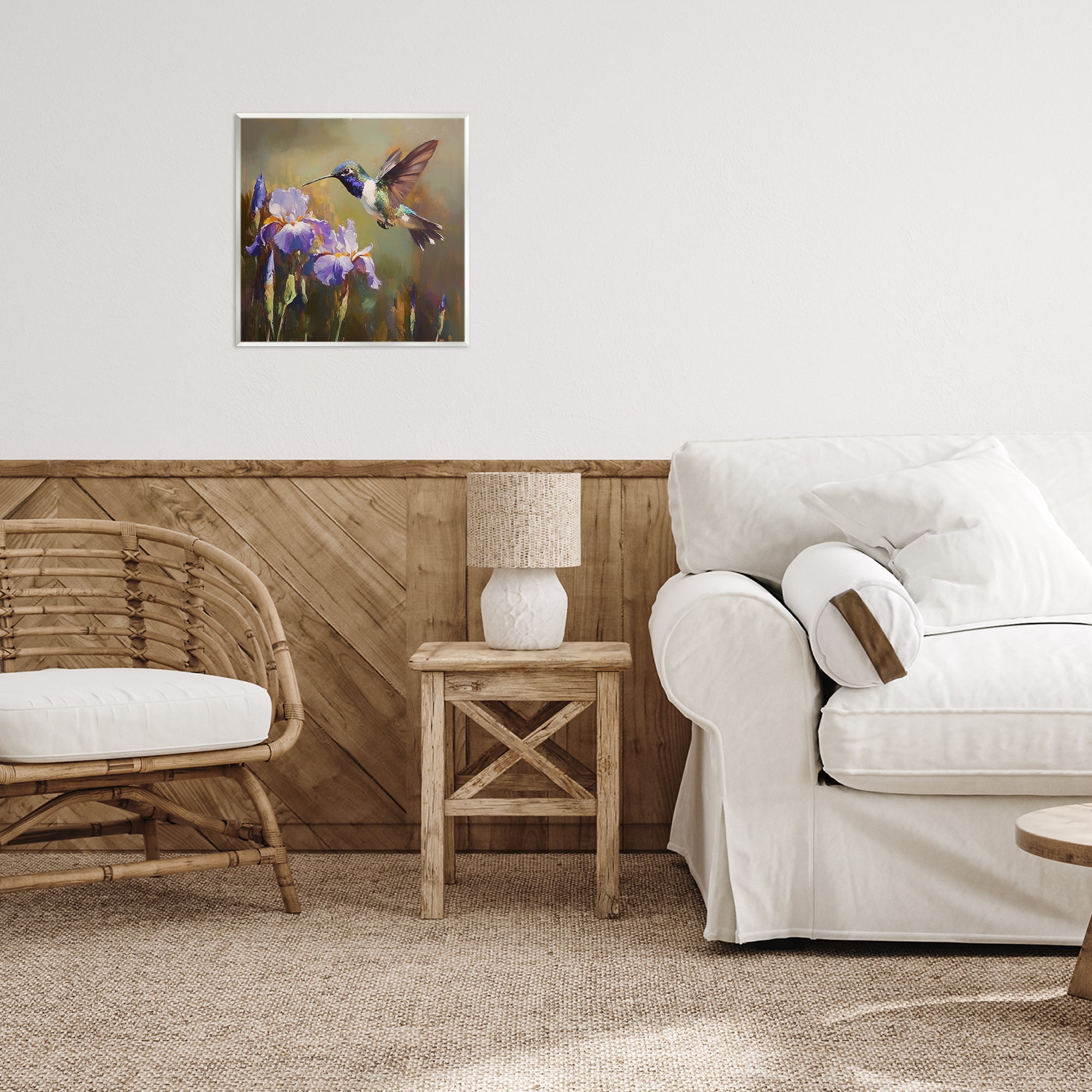 Stupell Industries Hummingbird & Purple Irises Wall Plaque Art, design by Tina LeCour