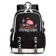 thumbnail image 5 of Flamingo-Patterned Large Capacity Casual Backpack with USB Charging Port - Perfect for Outdoor Travel!, 5 of 5