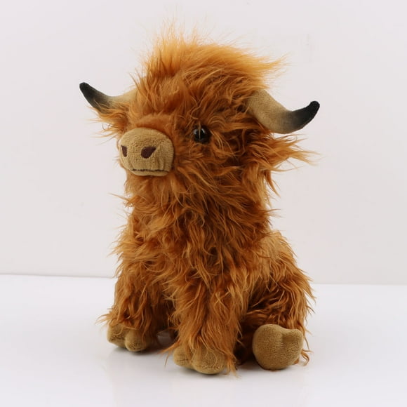 Highland Cow with Moose Sound, Realistic Soft Cute Farm Toy, Naturli Eco Plush,