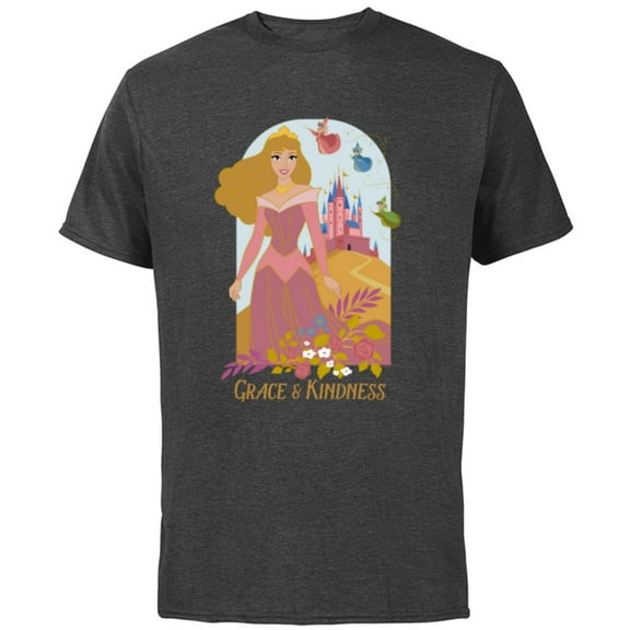 Disney Sleeping Beauty 65th Anniversary Grace & Kindness - Short Sleeve Cotton T-Shirt for Adults - Customized-Charcoal