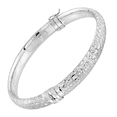 thumbnail image 2 of Women's Welry Baguette-Cut Bangle Bracelet in Sterling Silver, 7.5", 2 of 3