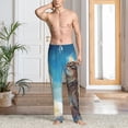 thumbnail image 6 of Lsque Blue Sky Winged Cat Print Men's Pajama Pants, Lounge Pant - Comfortable Home Wear,Elastic Waistband, Stylish Design-Medium, 6 of 9