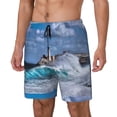 thumbnail image 2 of Haiem Lighthouse in Havana Mens Swim Trunks with Compression Liner 2 in 1 Swimming Shorts Stretch Swimwear Quick Dry,Board Shorts-XX-Large, 2 of 9