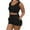 Black, variant on Idoravan Women Sets Clothing Womens Summer Solid Color Tank Top Drawstring Shorts Casual Sports Suit