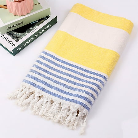 

Livesture Tassel stripe beach cotton children towel 14 color 100x180CM