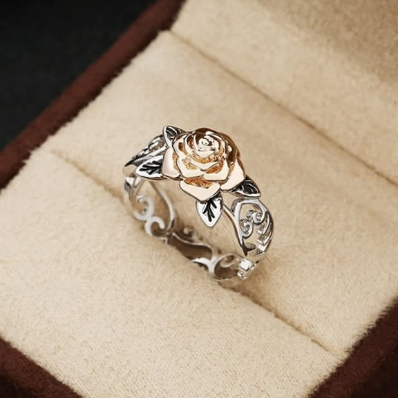 KDSJSXW Wedding Bands Women's Ring Light Luxury Ring Gift Ring Alloy Ring Gold Ring Set Love Ring Wedding Bands(A,10)