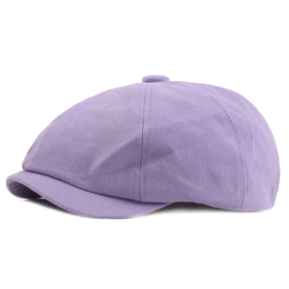 Men Women Solid Twill Cotton Newsboy Hat Purple Painter Gatsby Cap