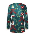 thumbnail image 4 of Pntutb, camiseta informal de manga larga con cuello en V de Navidad para mujer, blusa holgada con estampado de otoño, tops con cremallera Pntutb Pntutb-5379, 4 of 5