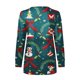 thumbnail image 4 of Pntutb, camiseta informal de manga larga con cuello en V de Navidad para mujer, blusa holgada con estampado de otoño, tops con cremallera Pntutb Pntutb-5377, 4 of 5
