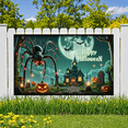 thumbnail image 2 of Haunted House Banner Spider Halloween Banner Scary Pumpkin Design for Halloween Decoration Spooky Party Event, 2 of 9
