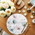 thumbnail image 2 of Teal Pink Spring Floral Round Placemats for Dinning Tables,Heat-proof Braided Table Mats 13 Inch,Summer Botanical Watercolor Washable Place Mat for Kitchen Restaurant Party Decor Table Setting, 2 of 9