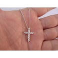 thumbnail image 3 of 1Ct Round Cut Lab Created Diamond Small Cross Pendant 14K White Gold Plated, 3 of 3