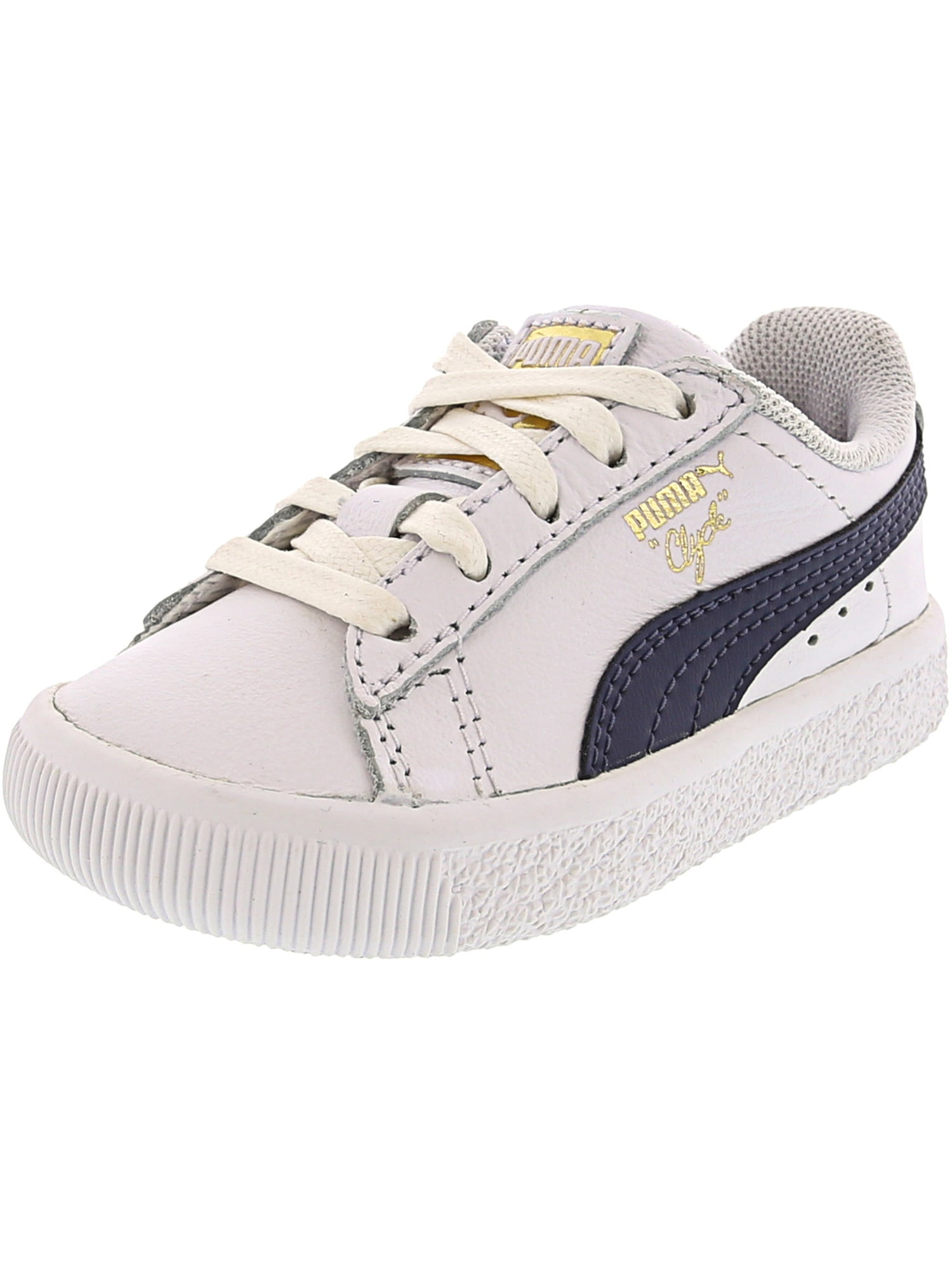 puma clyde white navy