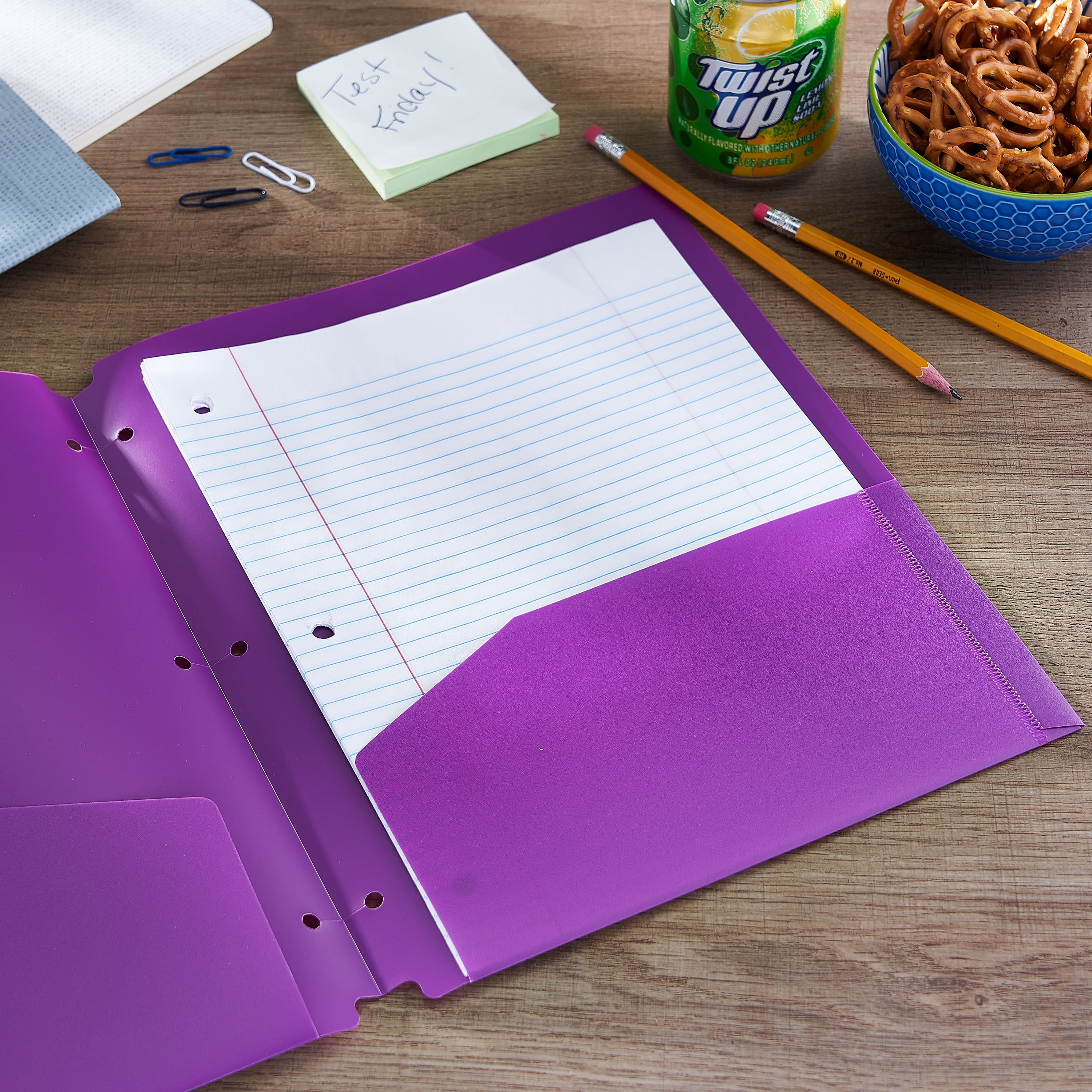 (25 pack) Pen+Gear 2-Pocket Poly Folders, Purple, 9.4" x 11.4", 50 Pack