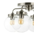 thumbnail image 6 of JONATHAN Y Piper 18" 4-Light Farmhouse Rustic Iron/Glass LED Semi Flush Mount, Nickel/Clear, 6 of 8