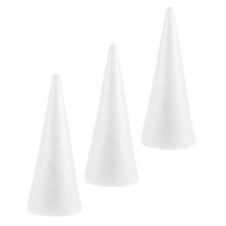 HONMEET White Craft Foam Cones 3 Pieces for Projects, Floral Arrangements, and Art Crafts